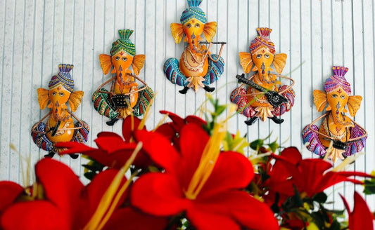 Wall Hook Musicians Ganesha Set of 5